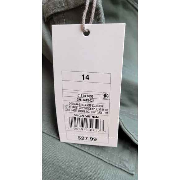 A New Day Slim High Rise Jeans Size 14 Womens Green Chino Stretch Denim Boho NWT - Picture 5 of 6